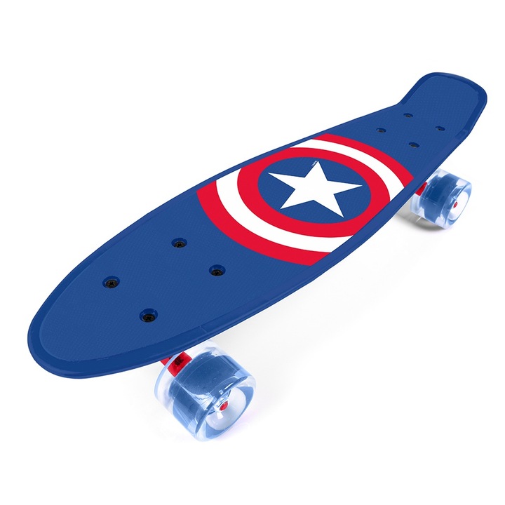 Скейтборд Seven Captain America, полиуретан, 55x14,5x9,5 см, 50 кг, син