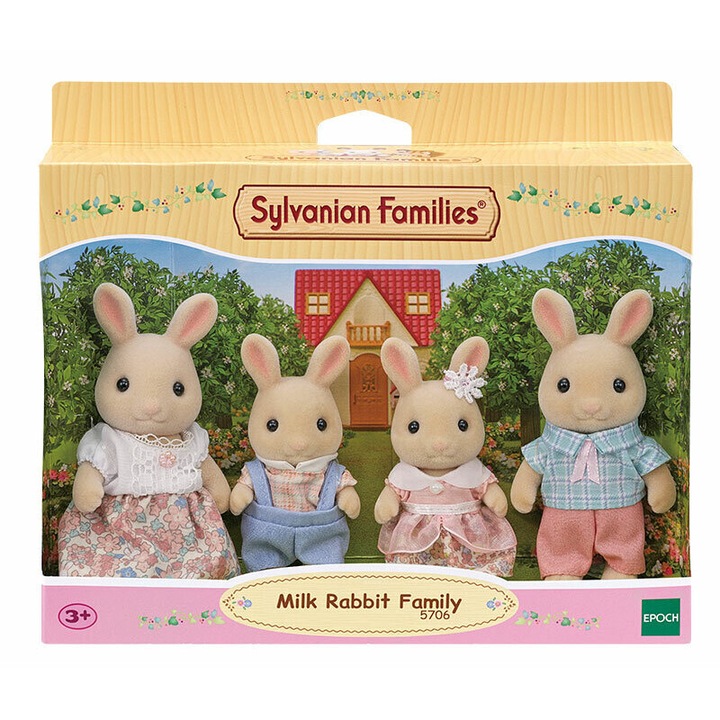 Фигурки Epoch Sylvanian Families, семейство зайци, 17x20x5.5cm, 3+