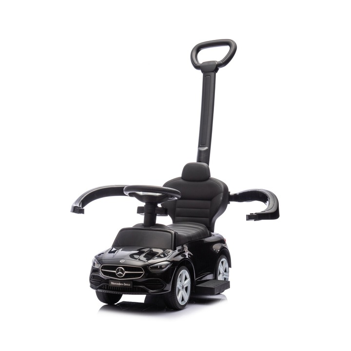 Masina pentru copii, Mercedes C-Class, negru, 12-36 luni, cu scaun confortabil si suport pentru picioare
