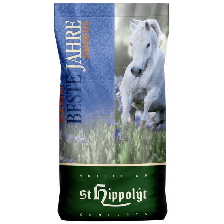 St.Hippolyt Beste Jahre Senior Ló Müzli, 20kg, magas rosttartalmú, magas fehérjetartalmú, többszínű