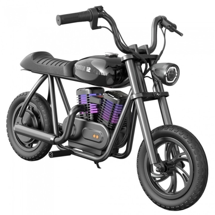 Motocicleta electrica pentru copii Hyper Gogo Pioneer 12 Plus, neagra, 3 viteze