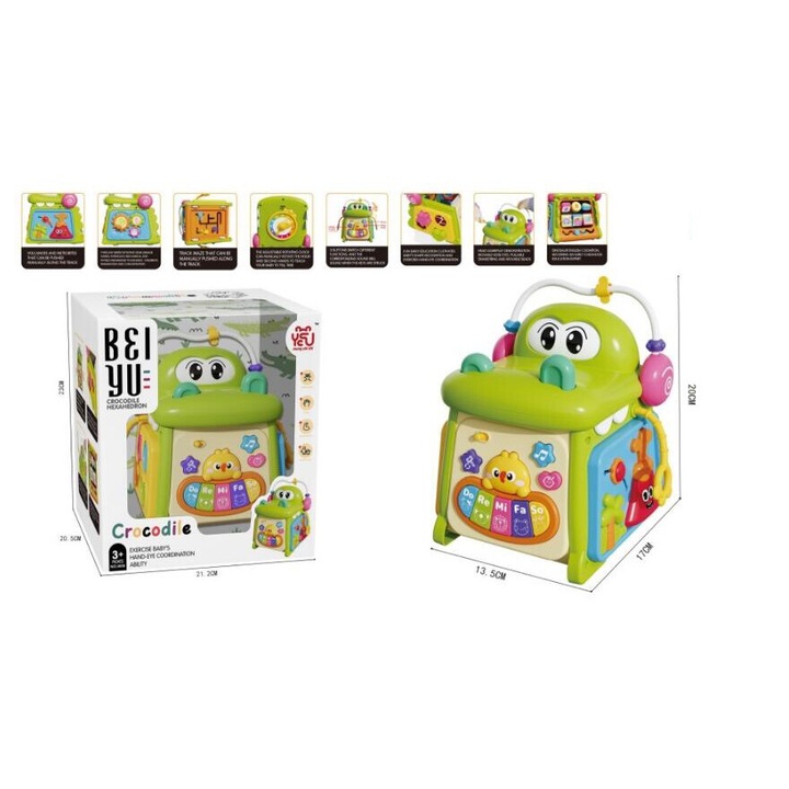 Cub educational cu pian, 19,5x15,5x17cm, pentru copii 3+, multicolor