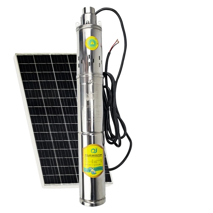 Pompa submersibila solara DC, 150W, debit maxim 2000 litri/ora, 12V, din otel inoxidabil