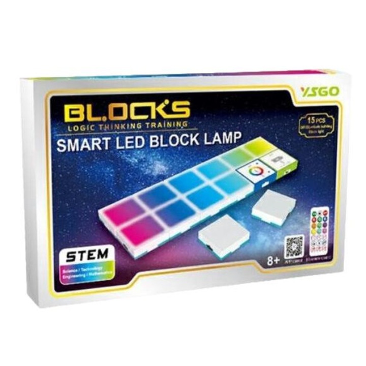 Set de constructie logica iluminat, VSGO, B80B, 11 module luminoase, telecomanda, 37,5x22x5,5cm