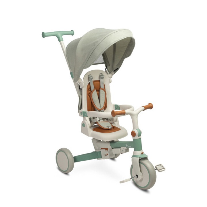 Триколка, Toyz Faro, зелена, 3 режима на използване, максимално натоварване 25 кг, 98x48x104 см