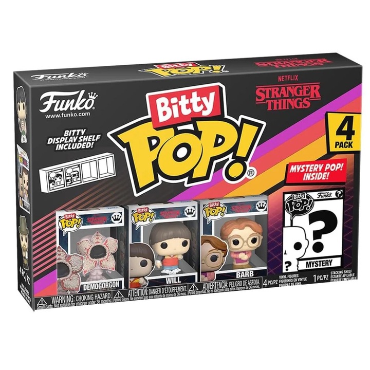 Set 4 Mini Figurine Funko, Stranger Things, Bitty POP, Demogorgon, 2,2 cm