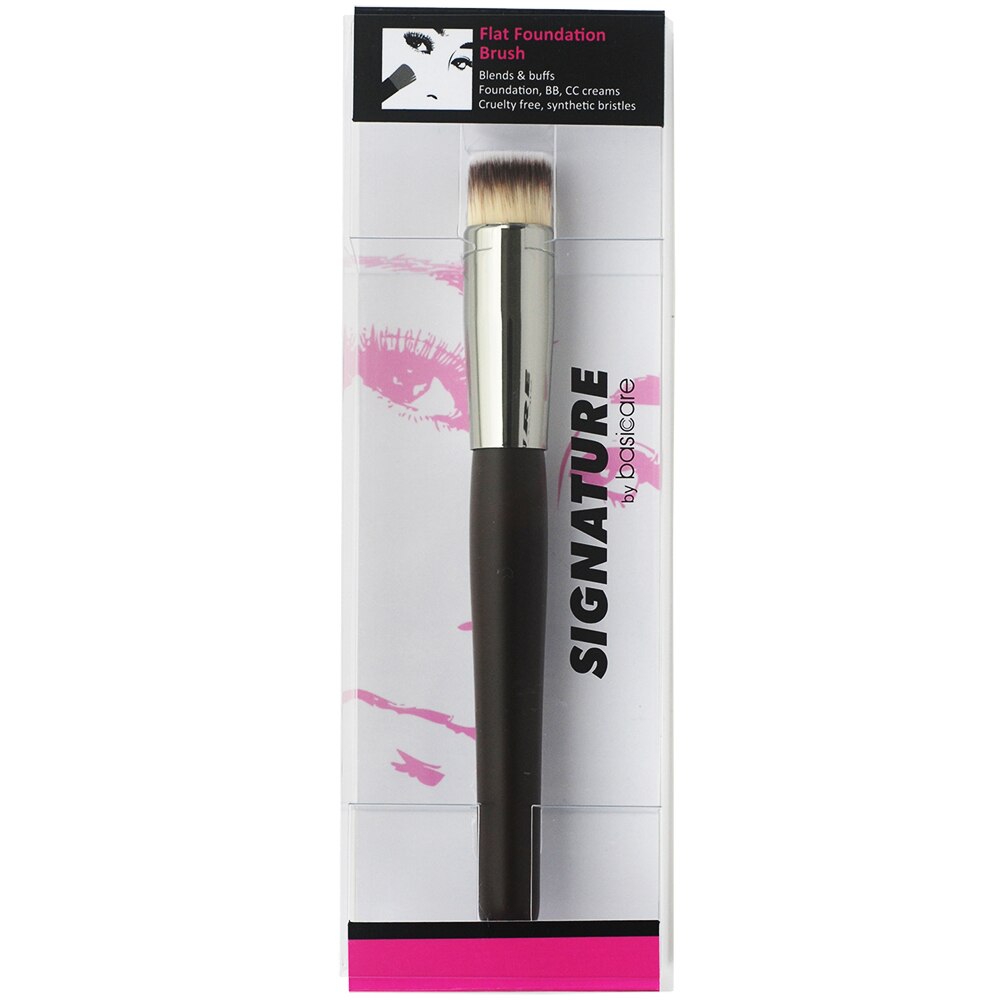 Pensula plata, pentru aplicarea fondului de ten BASICARE Signature Negru
