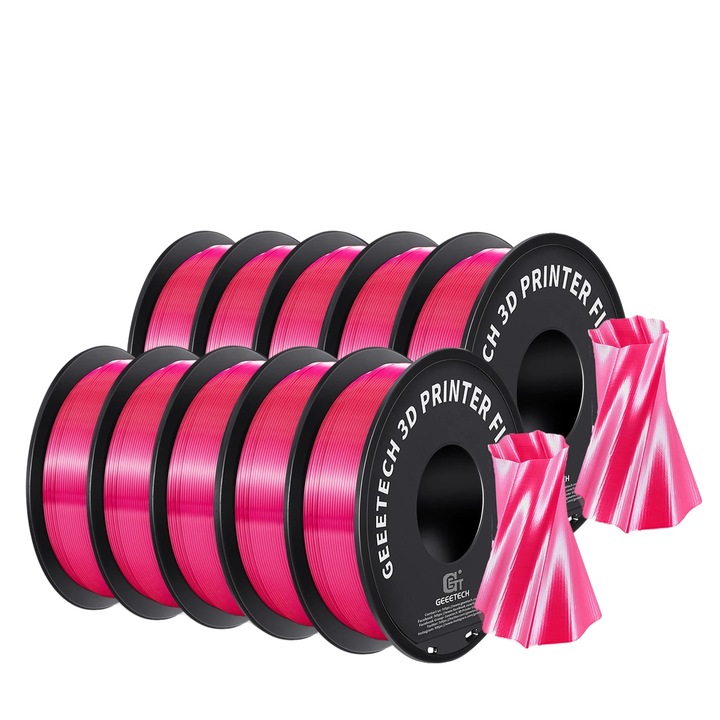Filament 3D Silk PLA, 1.75mm, Eco-Friendly, Magenta, set 1kg