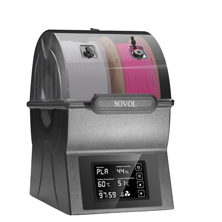 Cutie de uscare filament, 150W, capacitate duala, 70C, 2x1KG, EU Plug