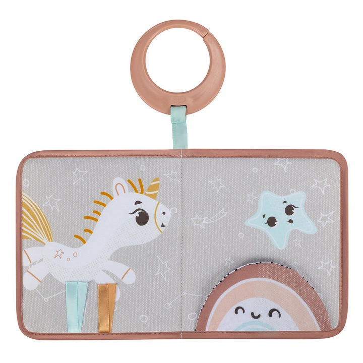 Интерактивна детска книжка с две лица Tiny Love, Unicorn Wonderlands, 7 активности, Многоцветна, 0m+