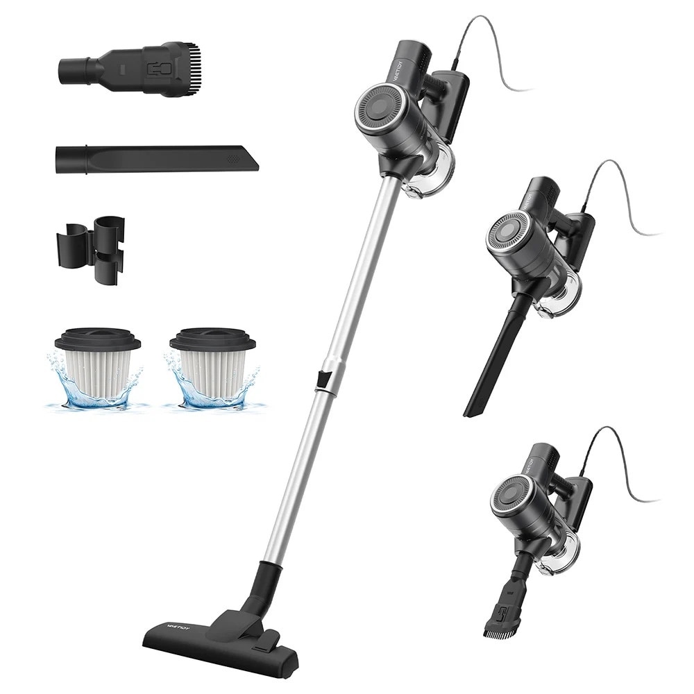 Aspirator cu fir Vactidy C6, putere de aspiratie 18 kPa, motor 600W, capacitate recipient 800ml, lungime cablu 7m
