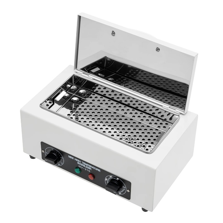 Sterilizator unelte manichiura, capacitate mare 2L, alb, 50-220°C, 31x18x17.5cm