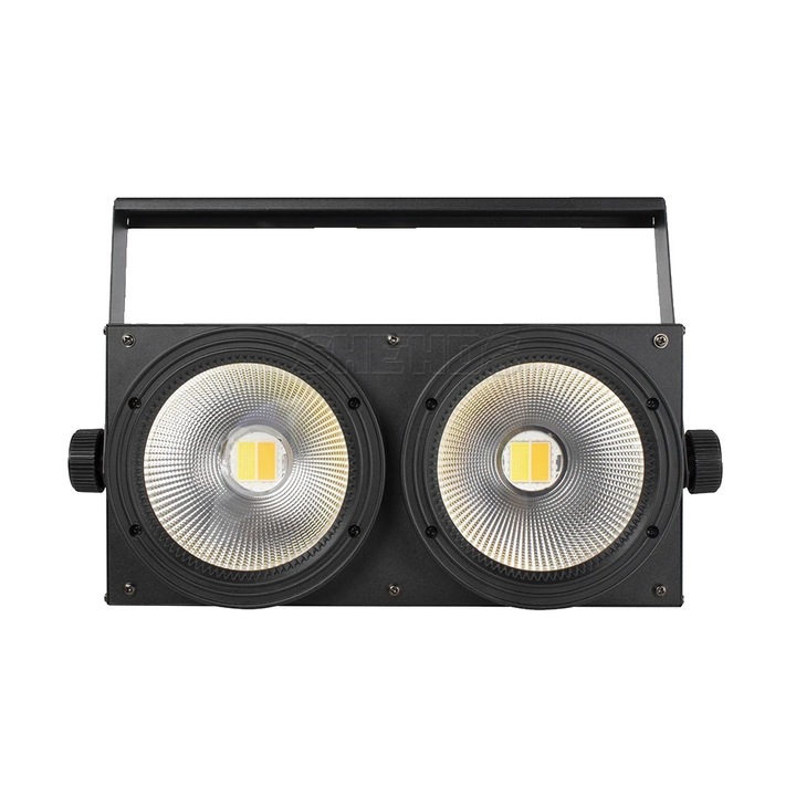Proiector LED 200W, DMX512, 2x100W COB RGBWA+UV, Negru, 36x24x26cm