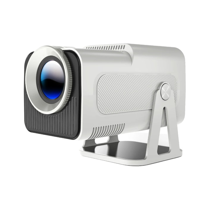 Hordozható videoprojektor, 1080P, 18000 lumen, fehér, Bluetooth csatlakozással, EU dugós készlet