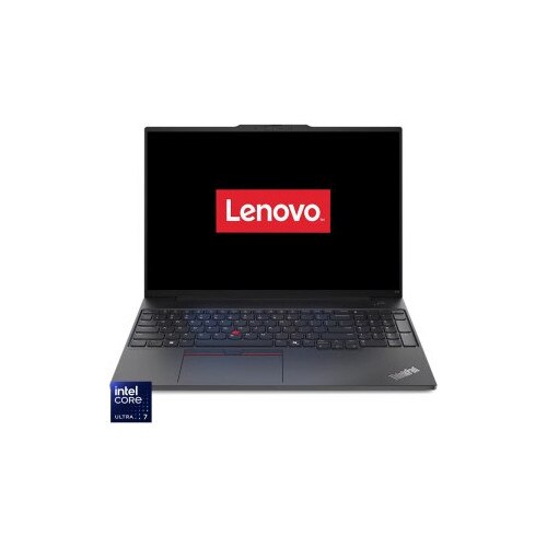 Laptop Lenovo 16'' ThinkPad E16 Gen 2, WUXGA IPS, Procesor Intel® Core™ Ultra 7 155H (24M Cache, up to 4.80 GHz), 16 nuclee, 64GB DDR5, 2000 GB SSD, Intel ARC Integrated Graphics, No OS, Graphite Black