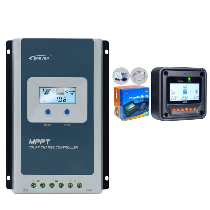 Controler de incarcare solara EPEVER MPPT Tracer-AN G3, 12V/24V, 30A, cu MT52, 228x164x55mm, multicolor