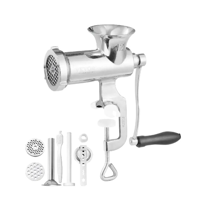 Masina de tocat manuala, inox, 35x25x14cm, usor de curatat, argintiu