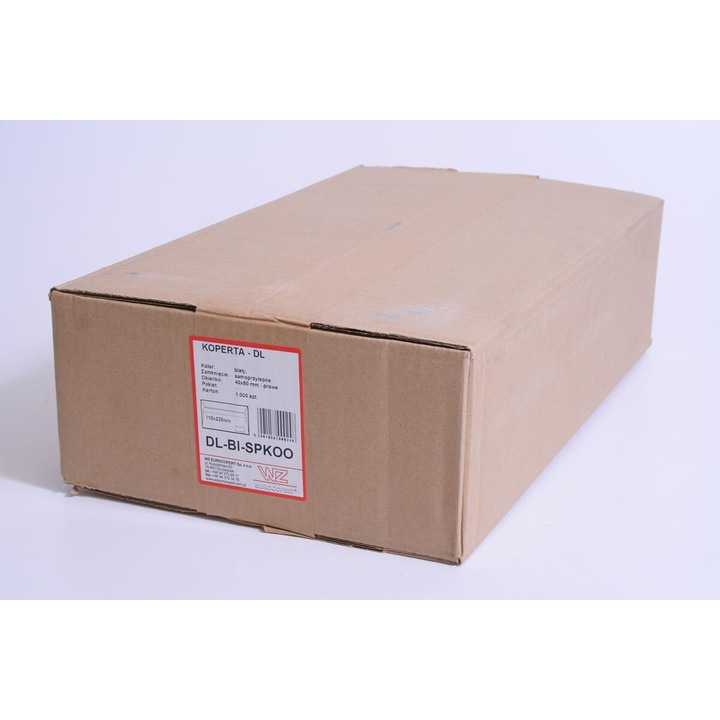 Öntapadós boríték, 110x220mm, fehér, ablakos, 1000 db-os szett