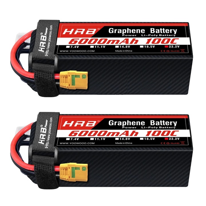 Baterie Graphene 6000mAh 100C 6S XT90-S, set 2 bucati