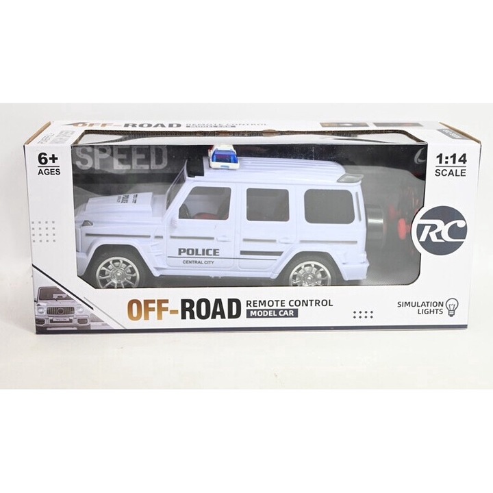 Полицейска кола, джип с радио и зарядно, многоцветен