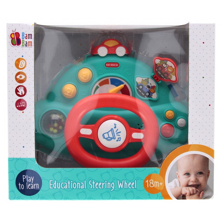 Jucarie interactiva pentru bebelusi, muzicala, 26x22x10cm, multicolor