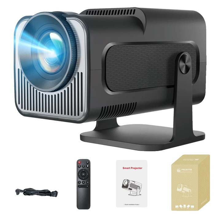 Мини видео проектор, 720P, Bluetooth, вграден високоговорител, черен, 40-130 инча