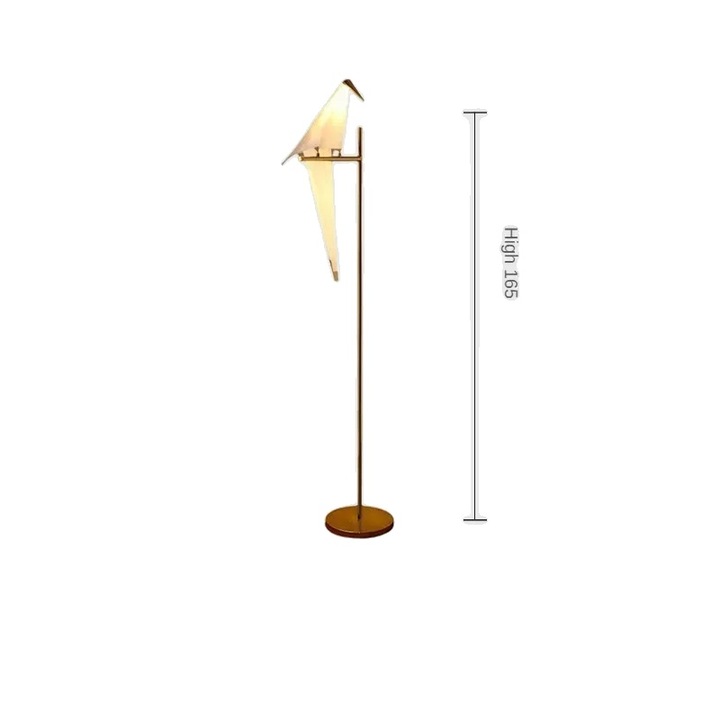Lampa de podea, design Nordic, 1 cap, lumina calda, 165x40cm, aurie