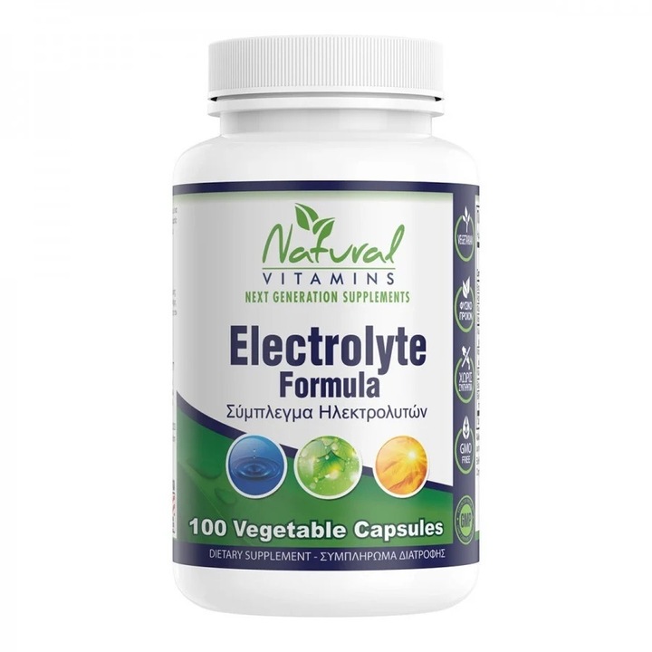 Suplimente nutritive, Natural Vitamins, formula electroliti, 50 capsule, pentru hidratare