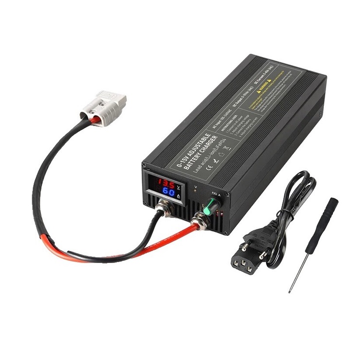 Зарядно устройство за акумулатор Lifepo4 60A, DL-Anderson, регулируемо, със захранващ кабел