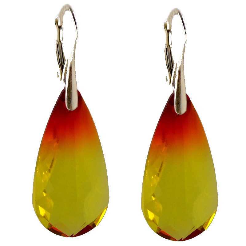 Cercei din argint cu Elements Fireopal 24