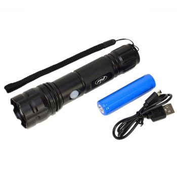 Lanterna LED PNI Adventure F10, 6W, 500 lm, cu acumulator si port micro USB, aluminiu Lanterna LED PNI Adventure F10, 6W, 500 lm, cu acumulator si port micro USB, aluminiu