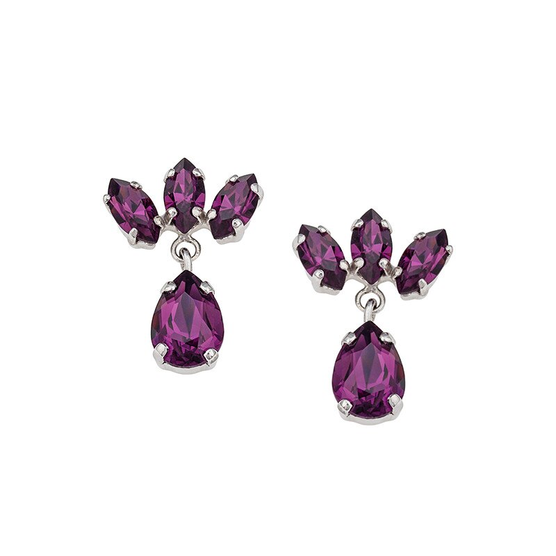 Cercei Carla Brillanti Jocelyn cu cristale Swarovski Amethyst