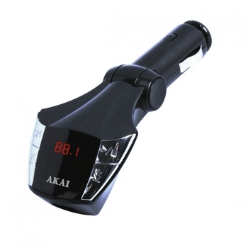 Modulator FM AKAI FMT-21, USB, functie MP3 si Incarcare telefon Modulator FM AKAI FMT-21, USB, functie MP3 si Incarcare telefon