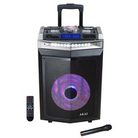 boxa activa portabila akai dj-6112bt cu dj mixer bluetooth dual usb radio microfon wireless telecomanda si mufa intrare chitara 120w imagen 47_0_
0