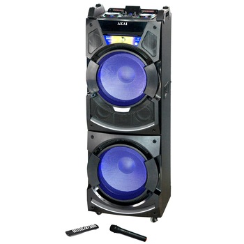 Boxa activa fixa AKAI DJ-S5H,dual USB, card SD, Bluetooth, microfon wireless si telecomanda, 400W Boxa activa fixa AKAI DJ-S5H,dual USB, card SD, Bluetooth, microfon wireless si telecomanda, 400W
