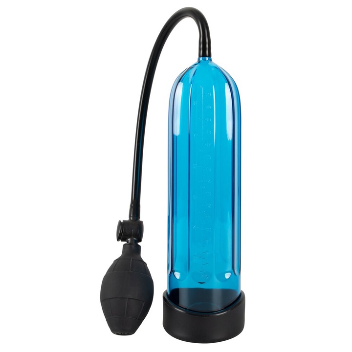 Помпа за пенис, Sweet Smile, синя, 24x4,5 см, пластмаса/силикон