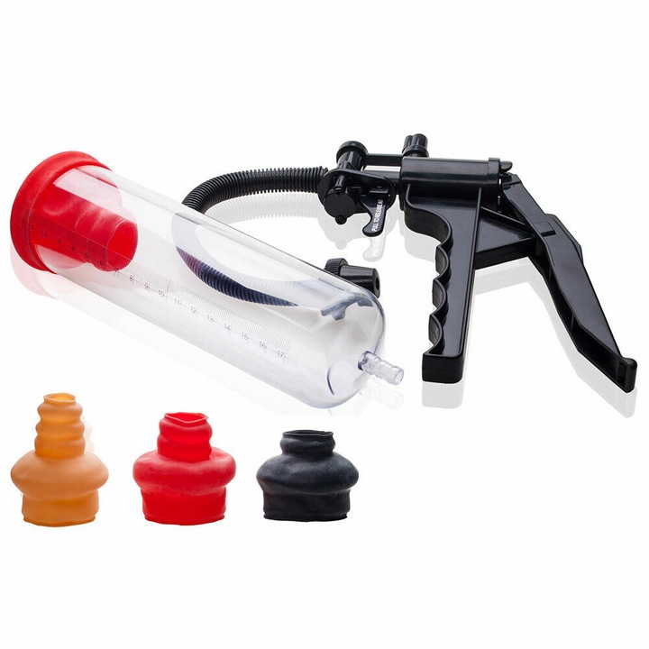 Помпа за пенис, Seven Creations, 19x5.7cm, комплект от 3 уплътнения, пластмаса/силикон, многоцветен