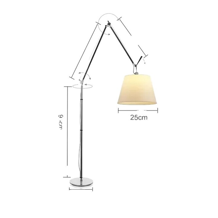 Lampa de podea, design modern, dimabil, lumina alba, dimensiune mica