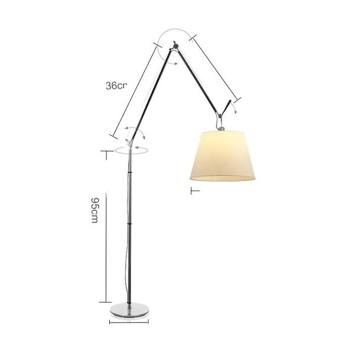 Lampa de podea, design modern, dimabil, dimensiune medie, 95 cm inaltime, 30 cm diametru baza, 25 cm diametru abajur