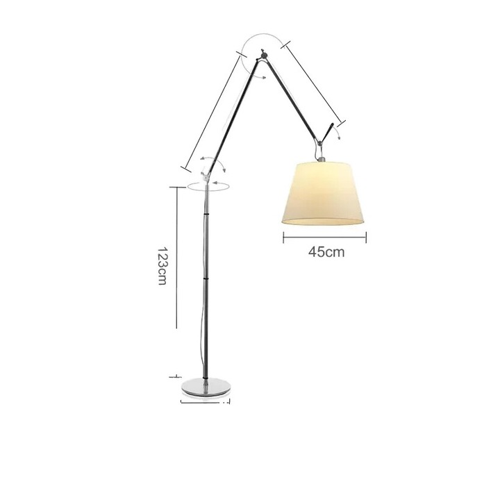 Lampa de podea, design modern, dimabil, dimensiune mare, 123 cm inaltime, 30 cm diametru baza, 45 cm diametru abajur