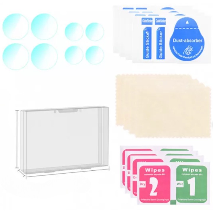 Set 8 protectii din sticla pentru obiectiv si senzori DJI Mini 4 Pro, SunnyLife, ultraclar, rezistent la zgarieturi