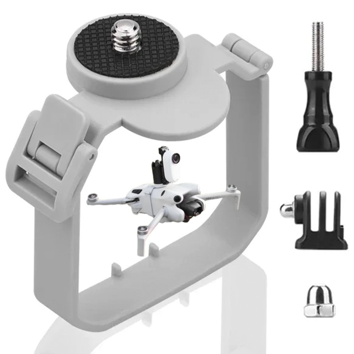Urmaritor BRDRC pentru drona DJI Mini 4 PRO, montare GoPro, greutate 12,3g, gri, set complet