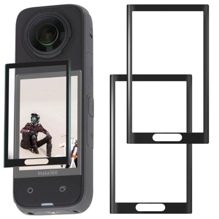 Protector de ecran din sticla securizata 9H (2 bucati) Sunnylife pentru Insta360 X4
