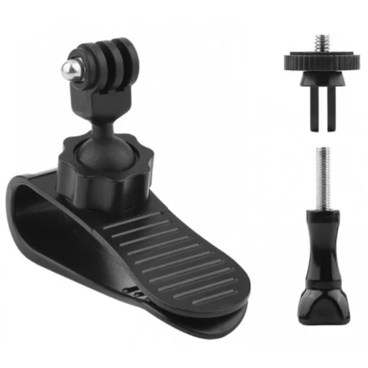 Autós telefontartó, SunnyLife, BRDRC, 1/4 hüvelykes, 360°-ban elforgatható, műanyag, Fekete