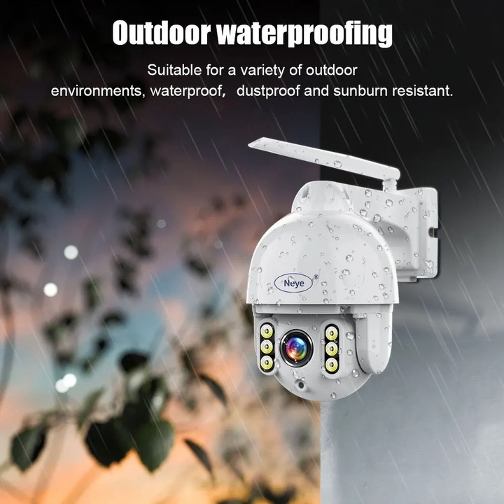 Camera de supraveghere, 8MP, viziune nocturna color, unghi de vizualizare 360, neagra, 23x20x12.5cm