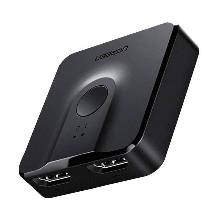 HDMI превключвател UGREEN CM217 2 в 1, 4K@60Hz, 3x HDMI, черен, 51.5x51x14.5mm