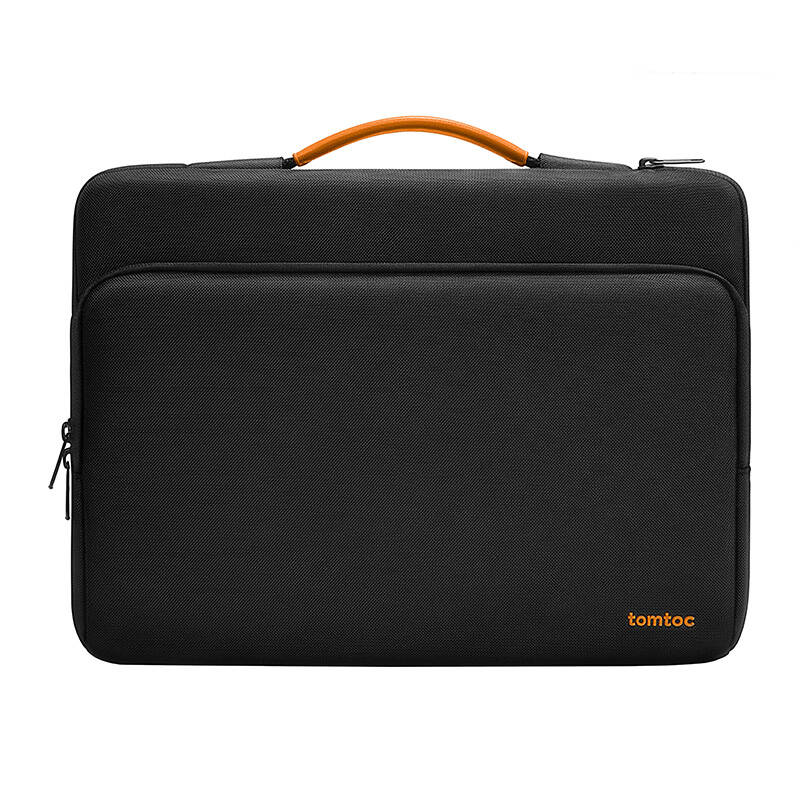 Teczka laptop 13" Tomtoc Defender-A14, neagra, cu compartimente organizator, material reciclat
