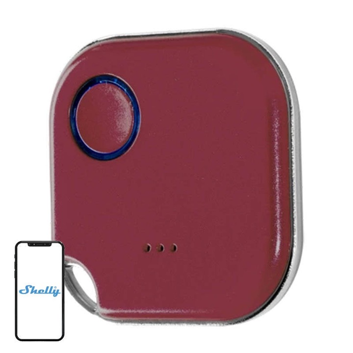 Buton activare Shelly BLU Button 1, rosu, 36x36x6mm, Bluetooth
