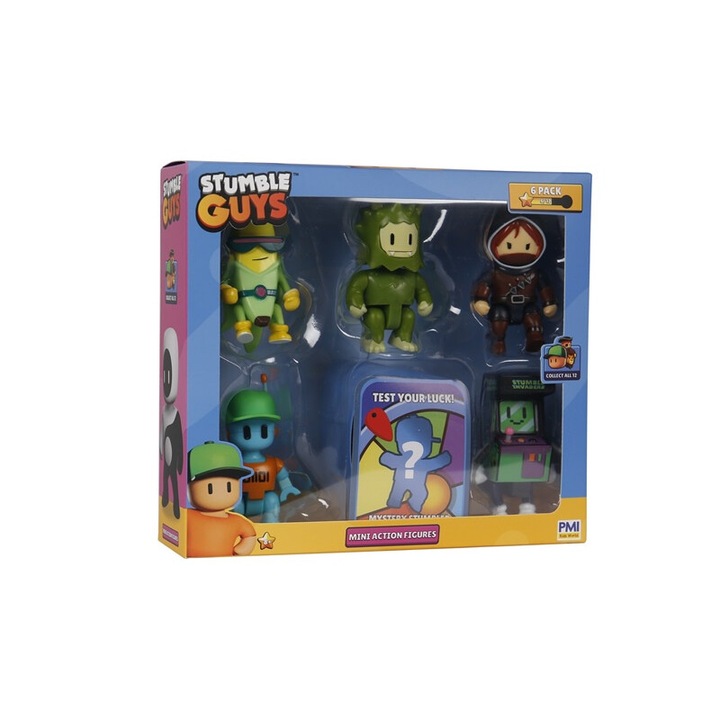 Фигурки STUMBLE GUYS S2, комплект от 6 части, многоцветни