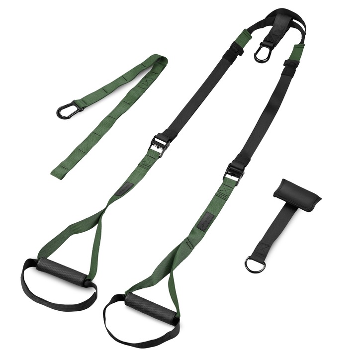 Benzi elastice pentru antrenament Spokey TREXER, 200-290 cm, antiderapante, set complet